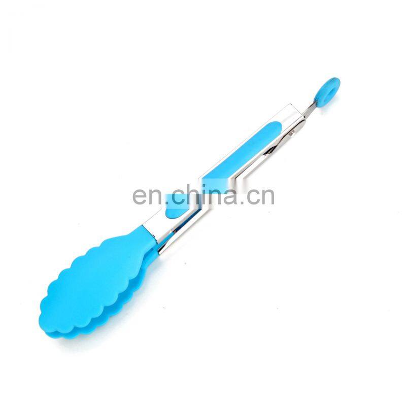 8 inch Silicone Food Tong Stainless Steel Kitchen Tongs Silicone Cooking Clip Clamp BBQ Tools Grill Kitchen Accessories