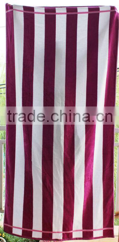 Velour cabana stripe beach towel