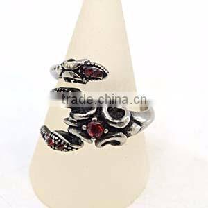 Red stone ring designs for men steel snake shaped rings