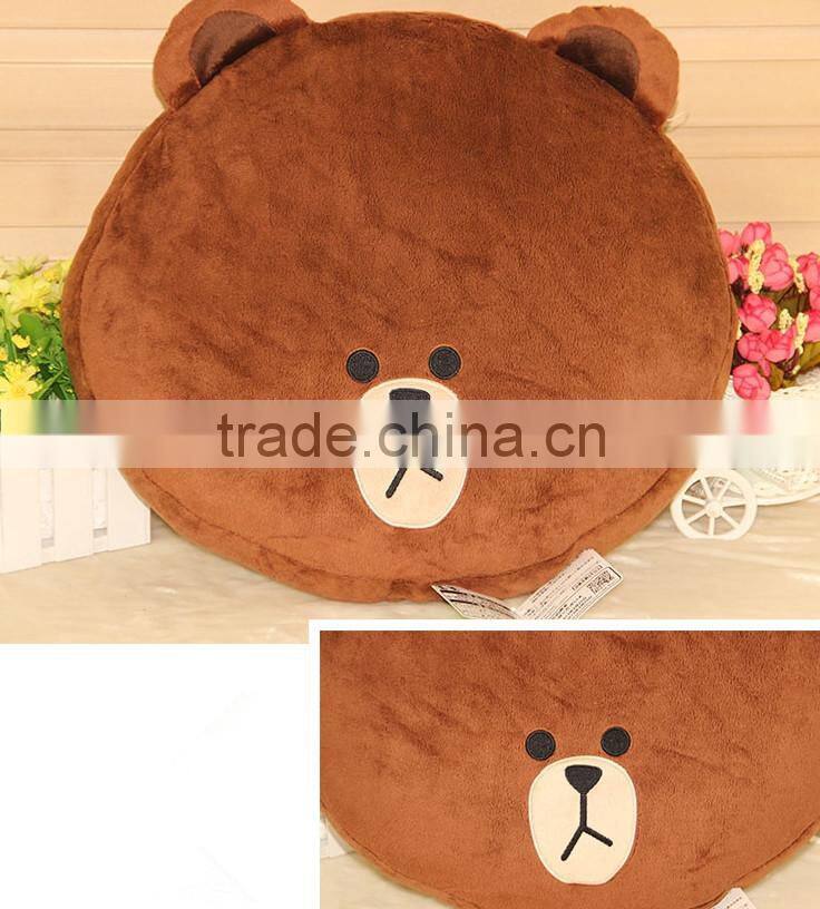 Hot selling cute design plush emoji embroidered neck pillow