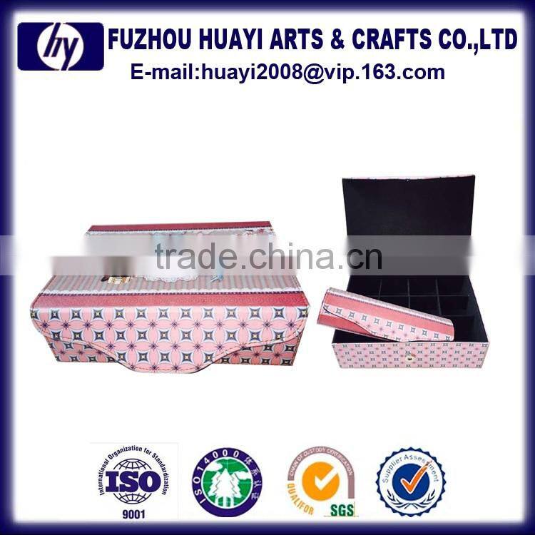 Sexy custom antique handmade pu leather velvet jewelry box with drawers