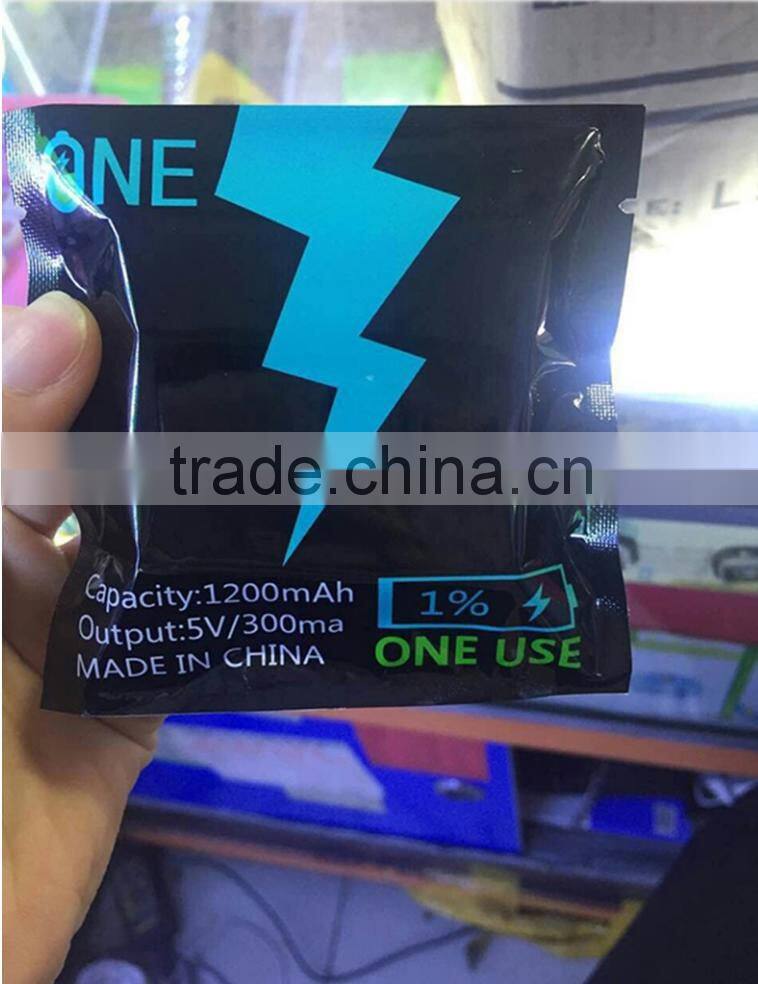 New product - one time use power bank 1000mAh for emergency situation