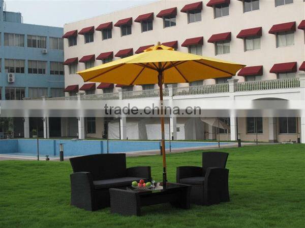 Yellow parasol of market not expensive