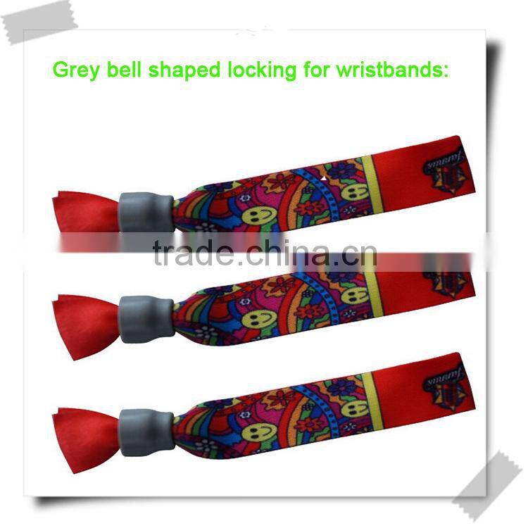 High quality plastic button woven wristband/custom woven wristband/woven wristband