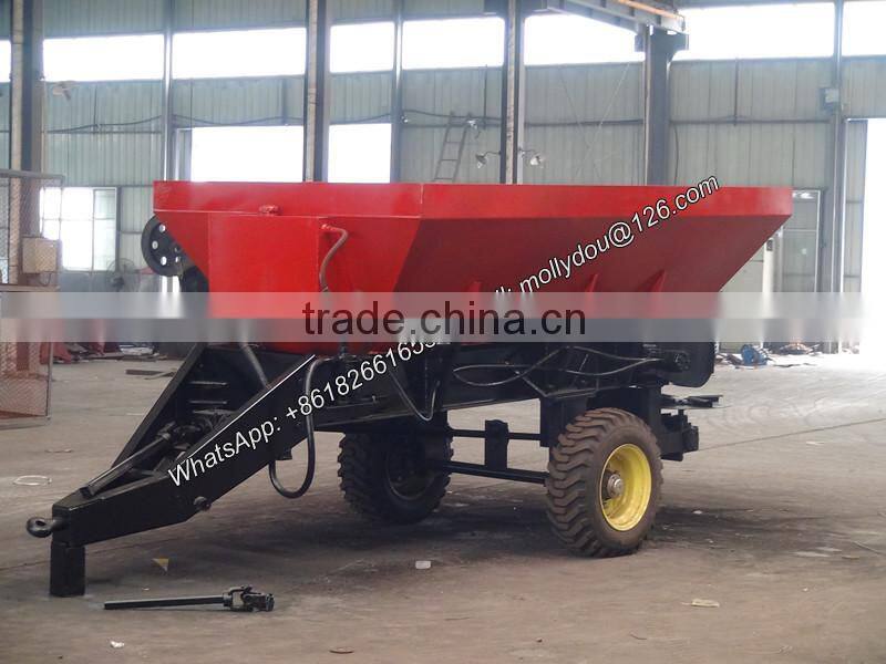 tractor linked fertilizer spreader trailer