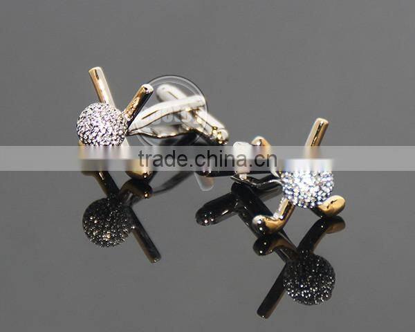 New Arrival Fashion Cufflinks Novelty Golf Design Best Gift For Men Cufflinks Wholesale Retail Gold Silver Metal Golf Cuff Links