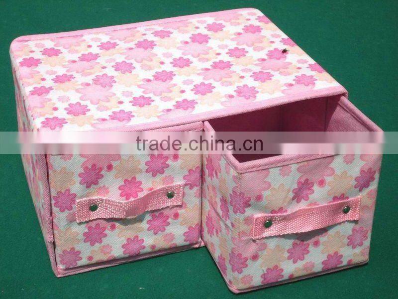 Cartoon drawer type fabric cover make-up box