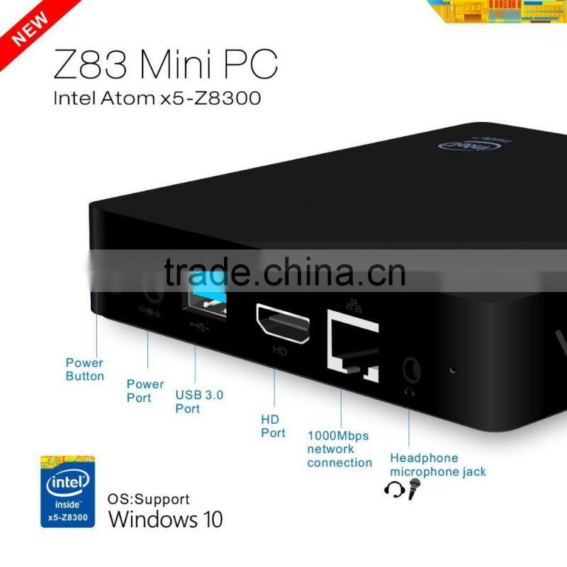 Z83 Windows 10 Intel HD 4K 32GB Mini PC Set Top Box Dual WIFI Bluetooth Media Player