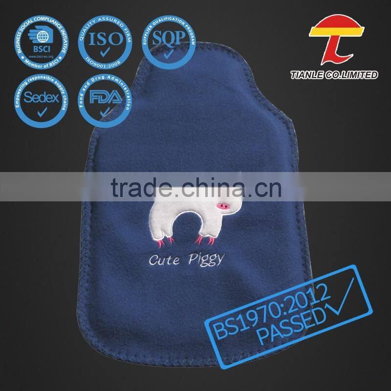 2000ml qualified BS luxury target gel hot water bottle with cover