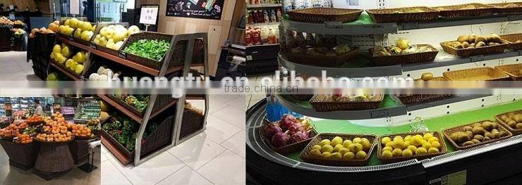 High quality plastic rattan wicker display basket in store