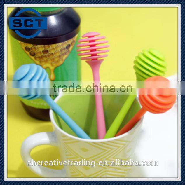 Plastic Long Handle Spiral Head Honey Sugar Dipper Stirrer Stick