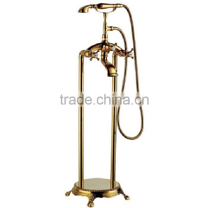 High Quality Brass Floor Mixer, Standing Bathtub Mixer, Square Chrome Finish