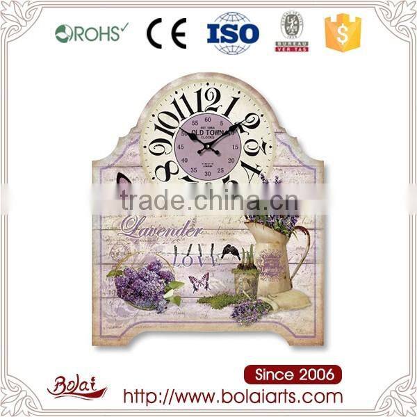 Fancy french style lavender and purple butterfly dinning room table clock