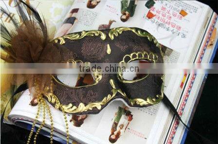 Top Grade Pulp Venetian Handmade Bronze Gold Masquerade Party Mask