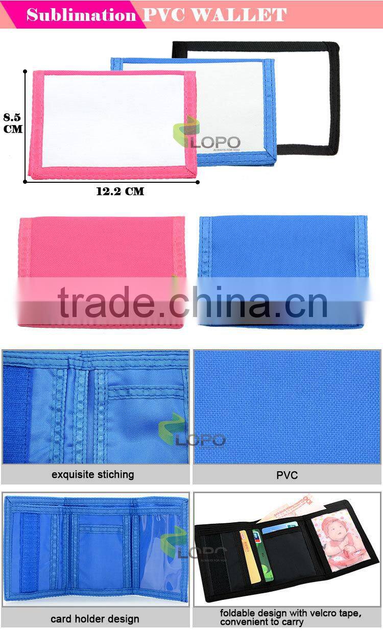 2016 New Arrival Sublimation fancy fold PVC Wallet purse for girls