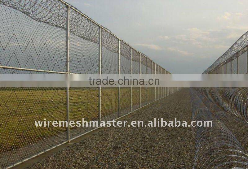 chain link fence with barbed wire
