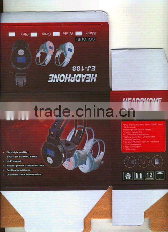 2012 hot seller! fashional headphone mp3 music player