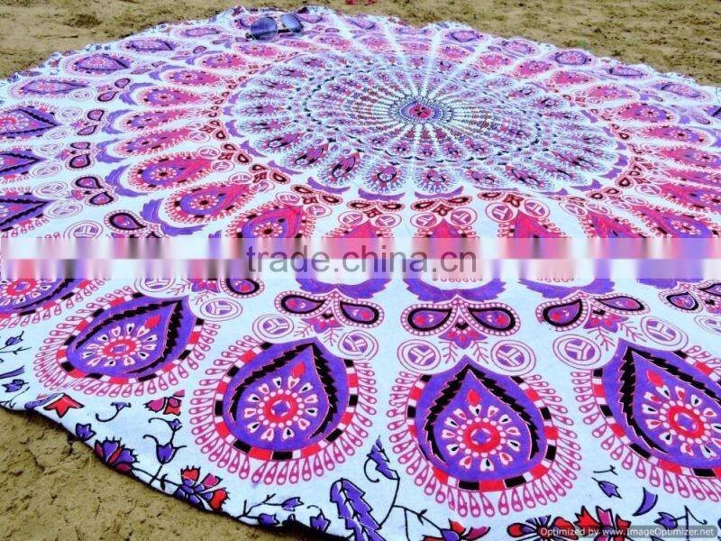 Hippie Mandala Beach Roundie Ombre Mandala Yoga Mat