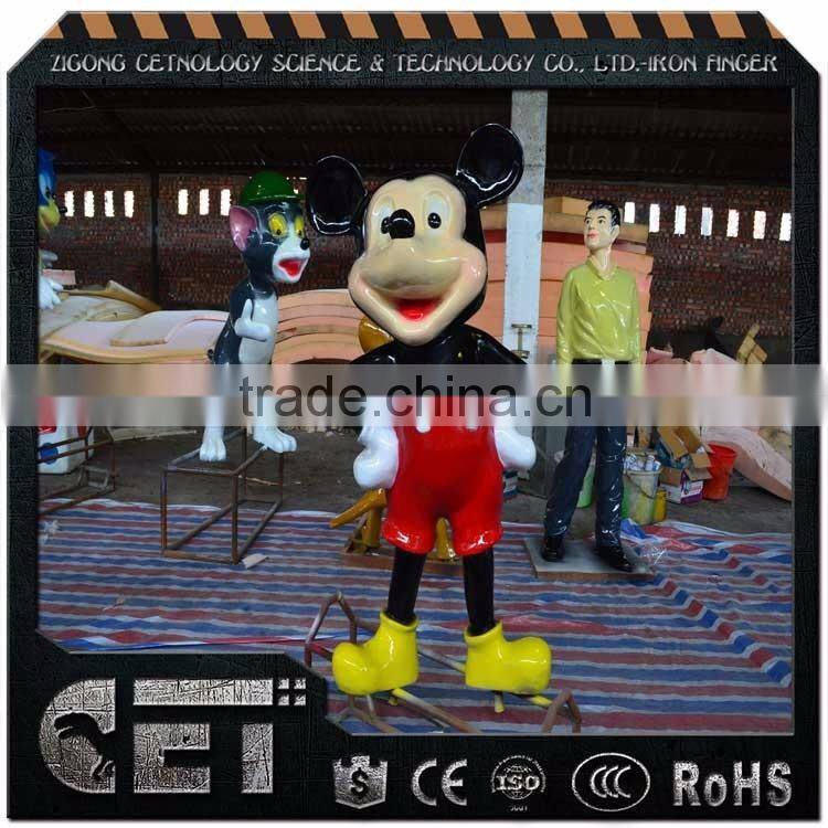 Cartoon Figures fiberglass Micky statues Amusement park rat sculpture