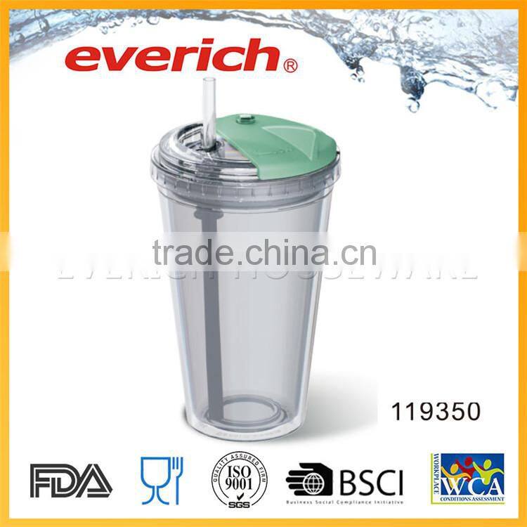 Resist High Temperature Eco-friendly Large Plastic Cup With Straw