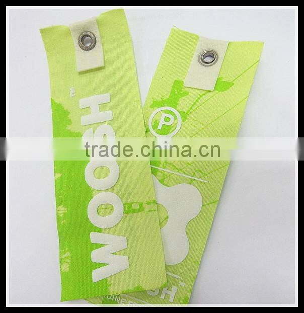 Nes design label tags with plastic transparent layer logo for cloth