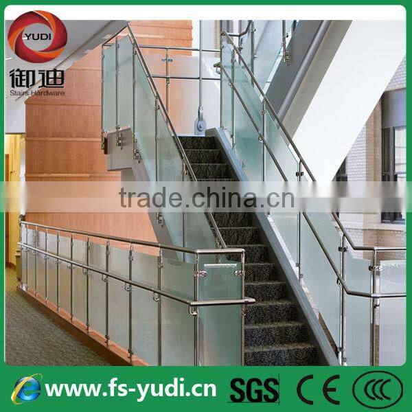 modular steel toughed glass railings design for stairs prices