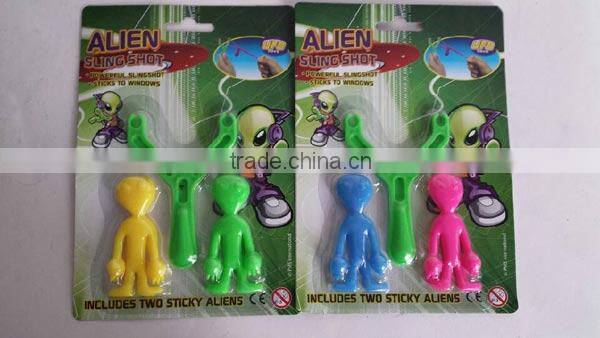 Funny sticky duck Slingshot /TPR sticky toy /Alien Slingshot /sticky animal toy/crazy sticky chicken