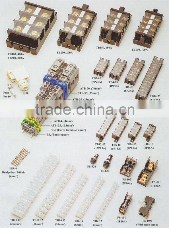 TB Series Din Rail / Panel Mount Brass Screw Joint Type Terminal Block