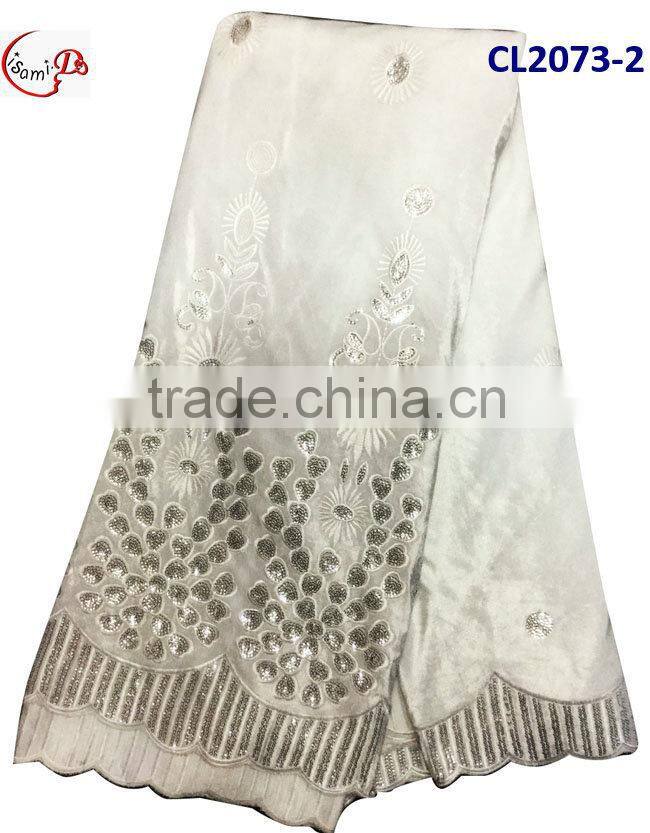 CL2073-1 New design high quality African big embroidered royal Velvet lace softly material for making dress