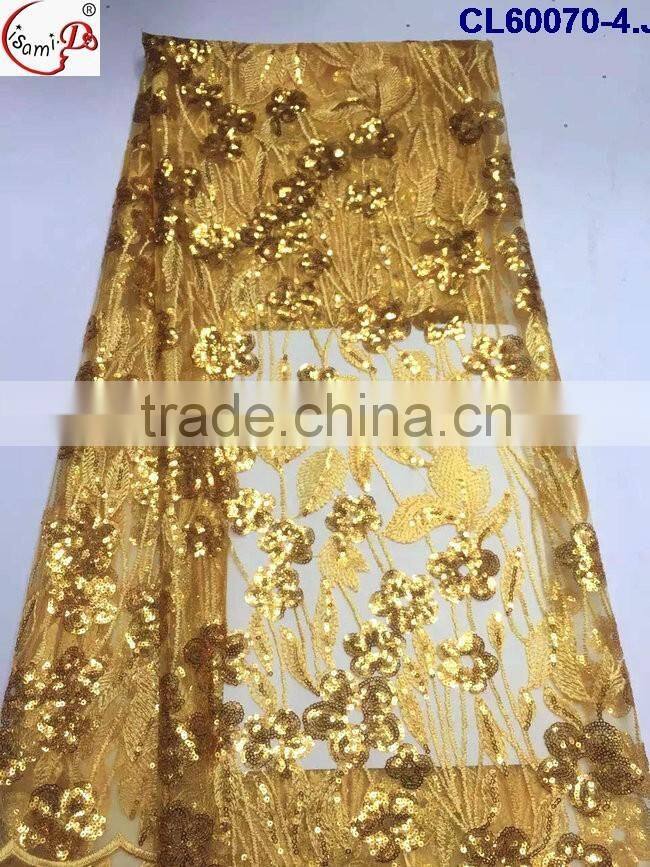 CL60070 Top grade quality fashionable net emboridery lace with sequins,french lace fabric dress fabric