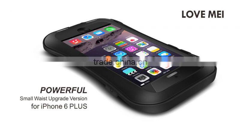Love Mei Gorilla Glass Aluminum Outdoor Waterproof Case For iPhone 6 Plus