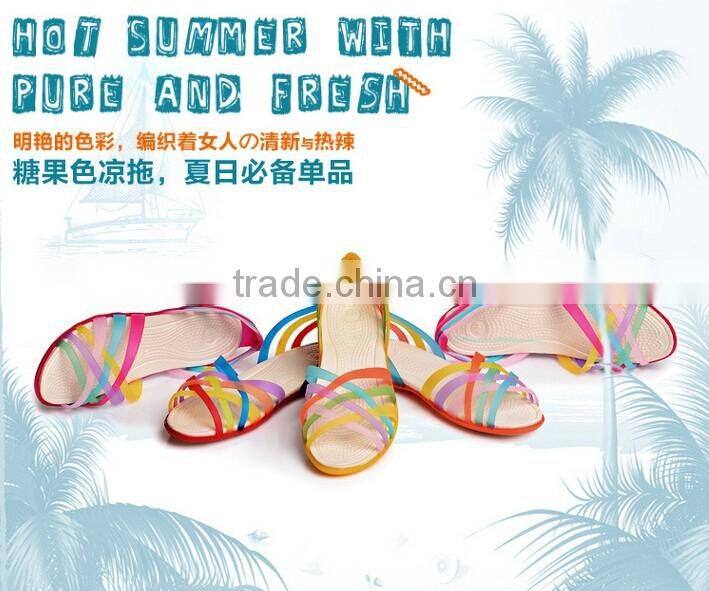 Hot sale fashion pvc jelly flower shoes