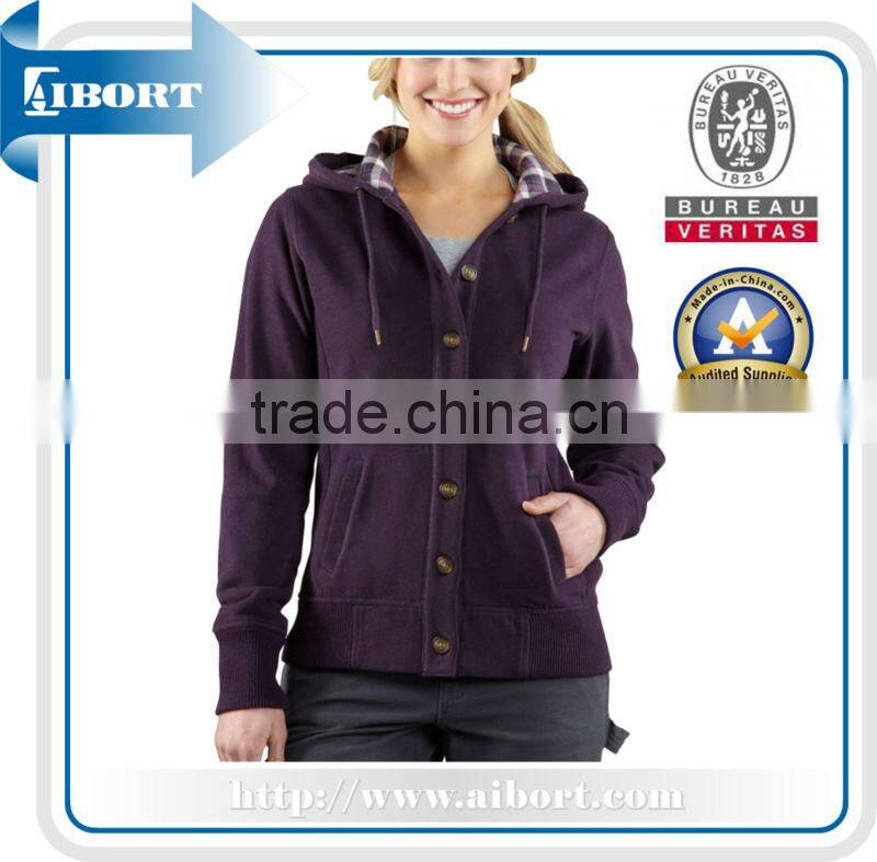 JHDM-653-2 girls soft feel button-front sweatshirt