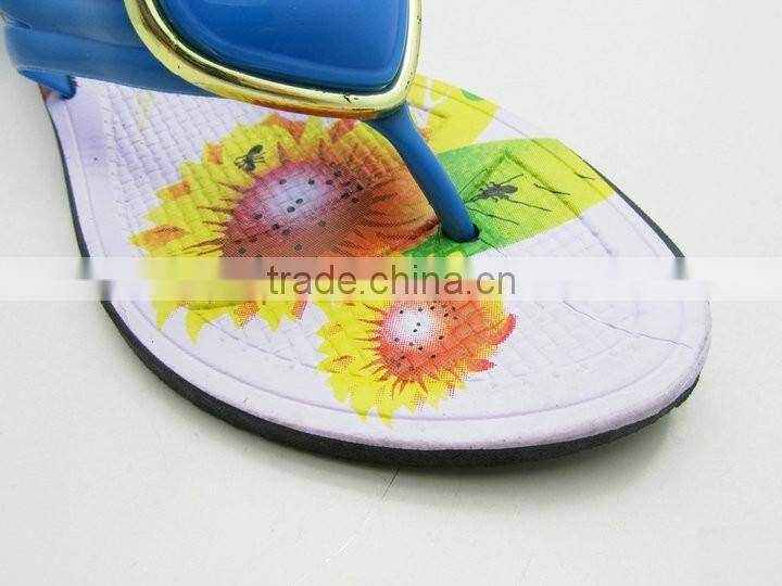 New models ladies PVC low black wedge flip flops