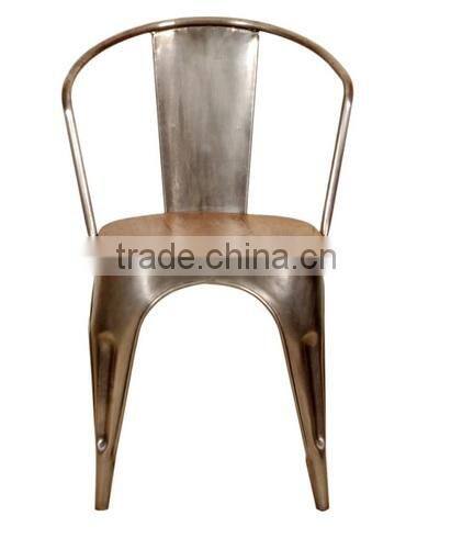 AKKU JODHPUR INDUSTRIAL FURNITURE METAL WITH WOOD SEAT CHAIR
