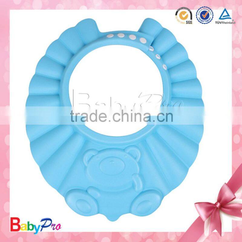 partypro 2015 new baby bath product various color round shape baby shower cap plastic baby shower cap