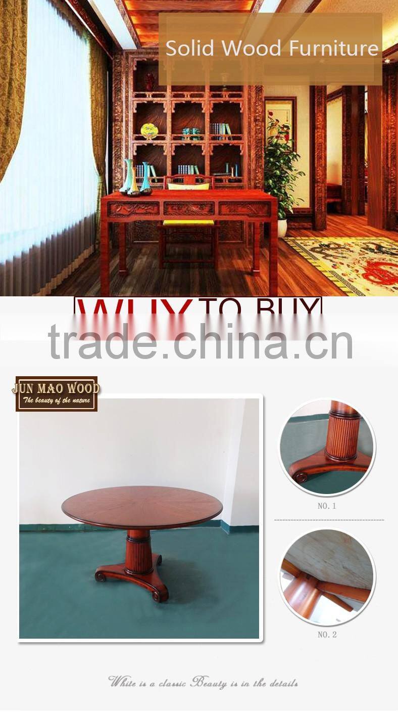 Oak Solid Wooden Furniture Big Round Dining Table China Classical Design For Restaurant 31''H