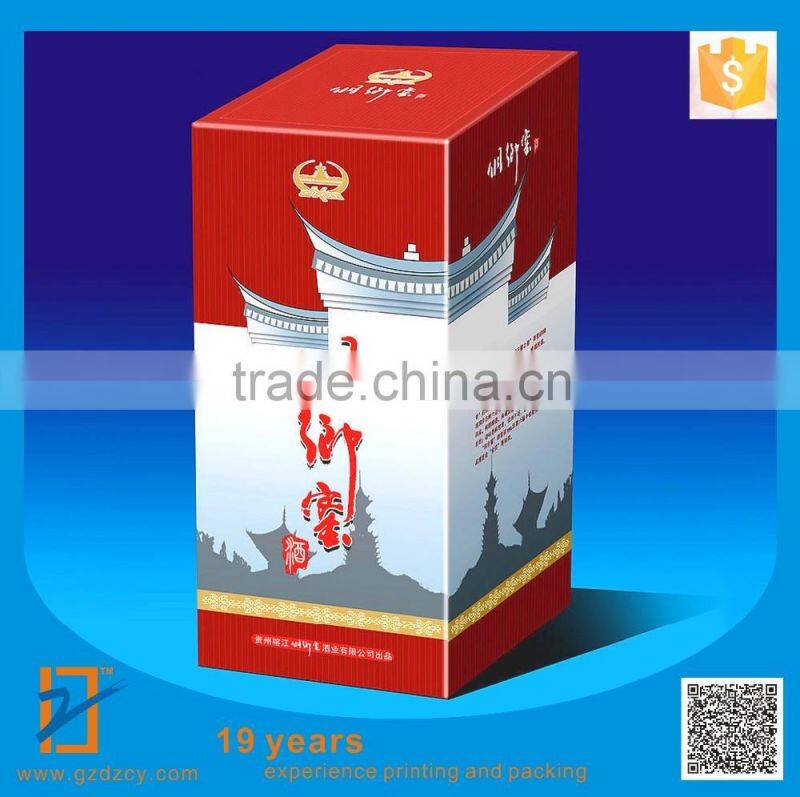 Fancy Four Color Printed Wine box Wine Bottle Packing box single bottle wine box