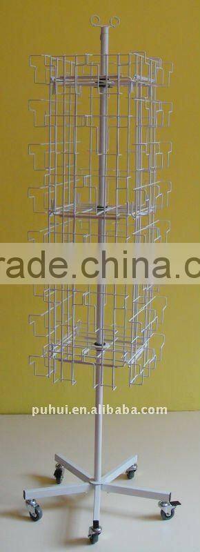 metal wire revolving floor card display with trade assurance