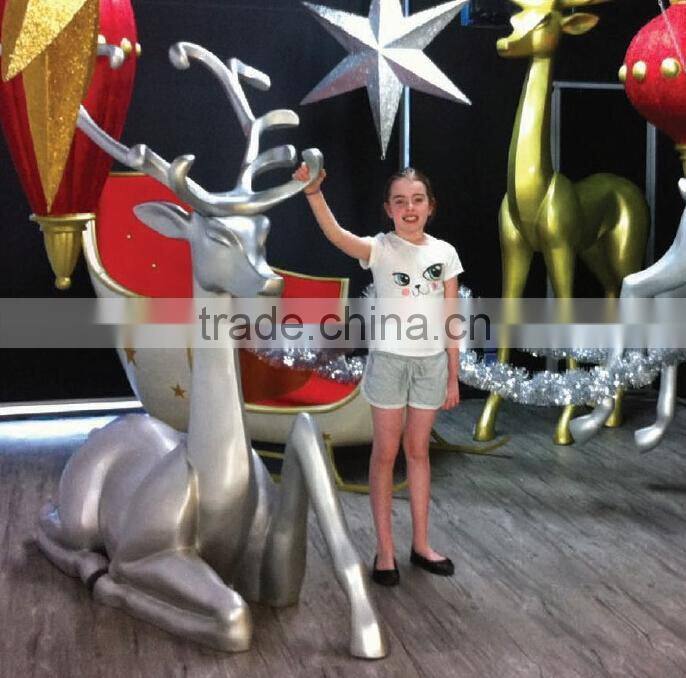 Christmas Decoration Fiberglass Custom Build Reindeer for Christmas