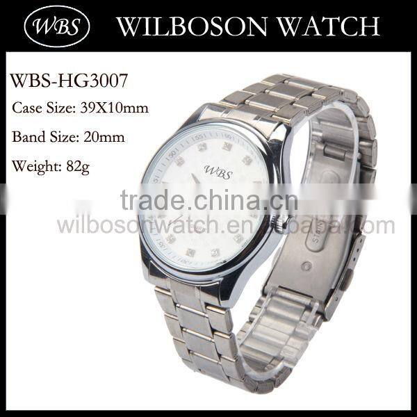 Japan movt quartz watch stainless steel back