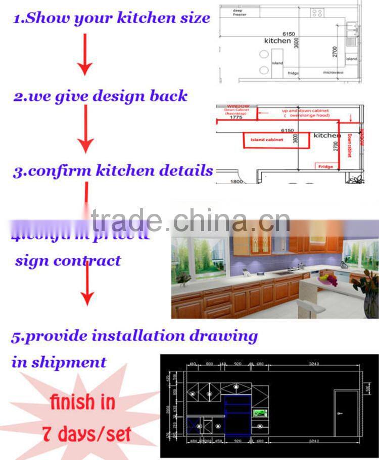 2015 modern style PVC wood kitchen cabinet