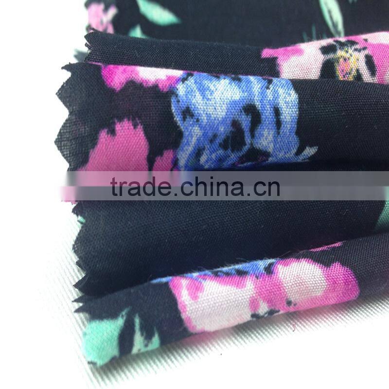 2015 xiangsheng samll flower cotton printing viscose elastane jersey fabric