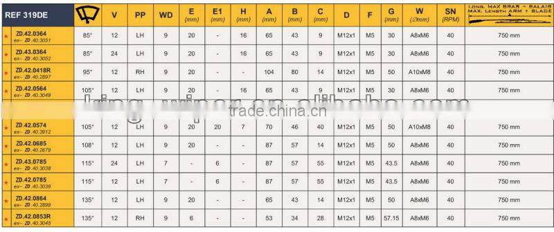 319DE / 319IT 12V Tractor Winshield Wiper Motor , Auto Wiper Motor