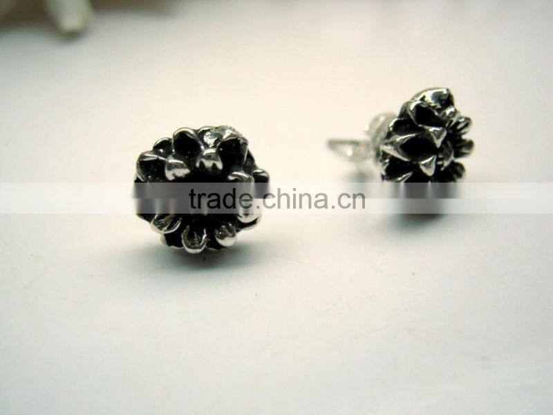 Oxidized Leaf Filigree Designer Sterling Silver Earring Jewelry, Oxidized 925 Sterling Silver Jewelry