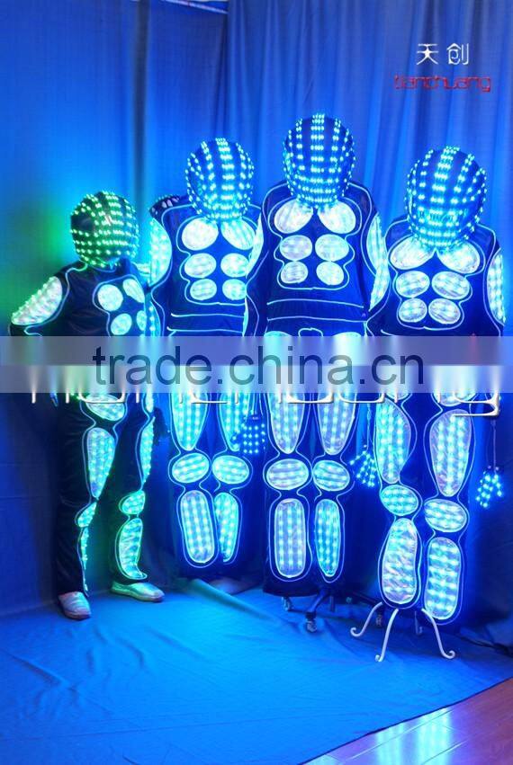 Wireless DMX512 Tron Dance Performance LED Costume Suit