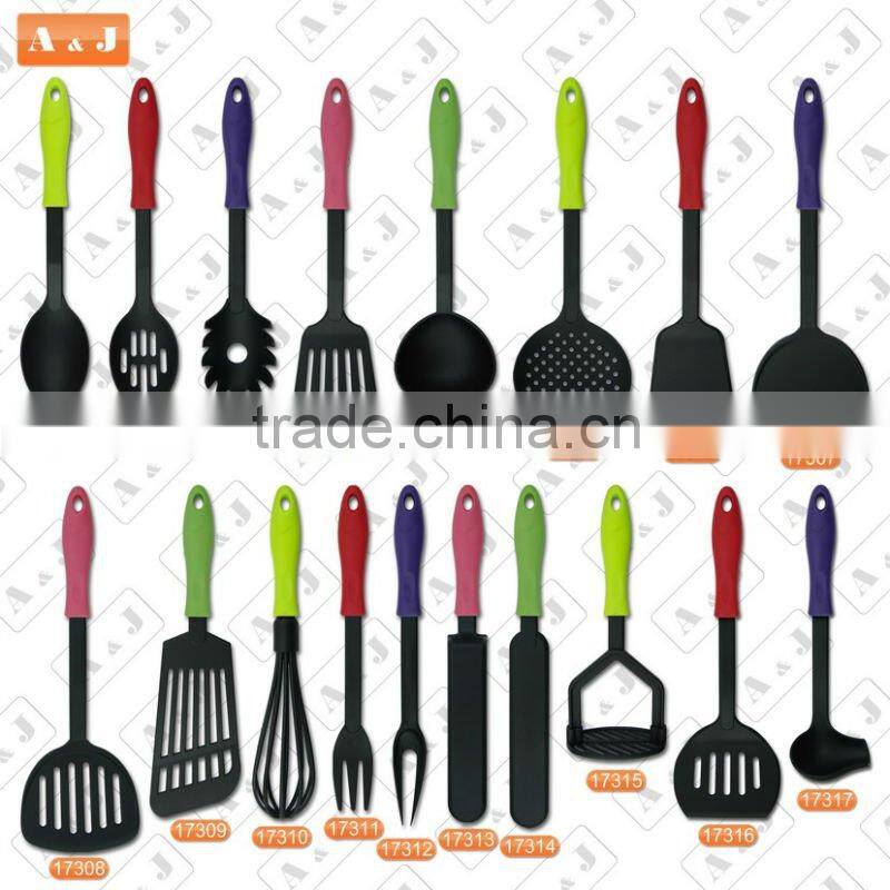 6 PCS Nylon Kitchen Tools Set with Red Handle