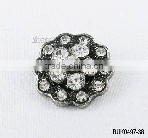 Copper base dangle DIY rhinestone button earring