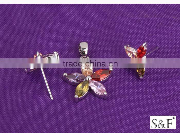 9q241315 African Beads Jewelry Set ,925 sterling silver jewelry wholesale set ,flower jewelry