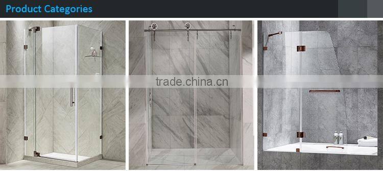 Top Grade French Style Custom Frameless Hinge Glass Shower Door